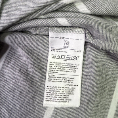 Old Navy Mens XXL Soft Washed V Neck T Shirt Gray White Stripe 100% Cotton