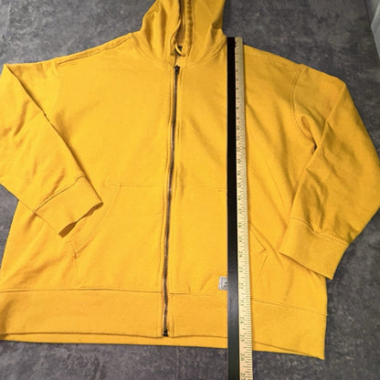 Eddie Bauer Cozy Camp Full Zip Hoodie Women’s Lg Mustard Yellow Stretch Fleece