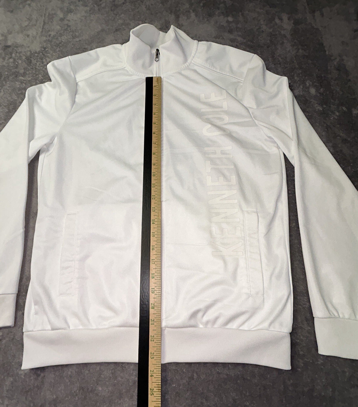 Kenneth Cole New York Mens Medium White Full Zip Athletic Jacket