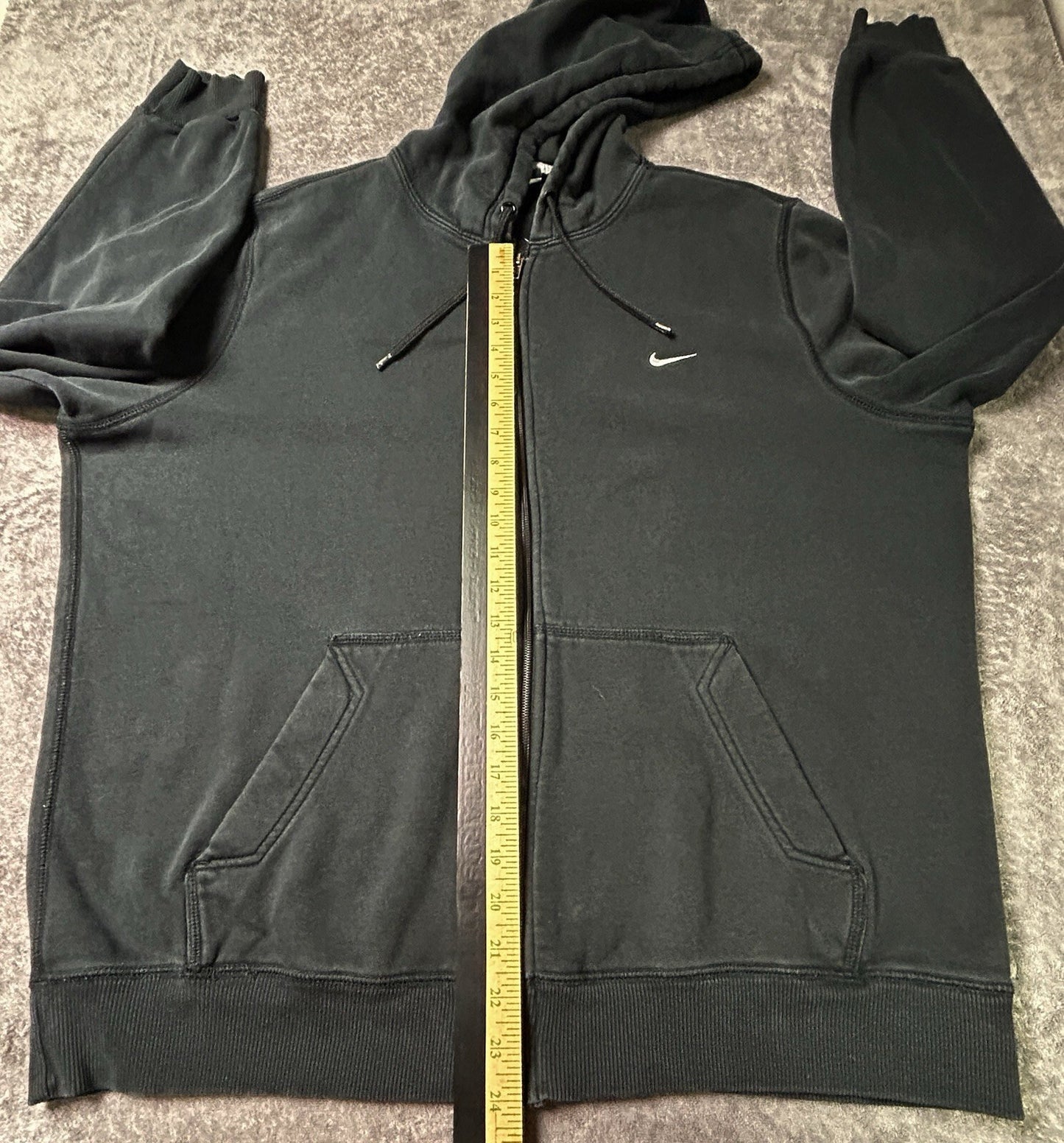 Nike ClSSIC Hooded Jacket Men's XL Black Full Zip Fleece 341573 Swoosh