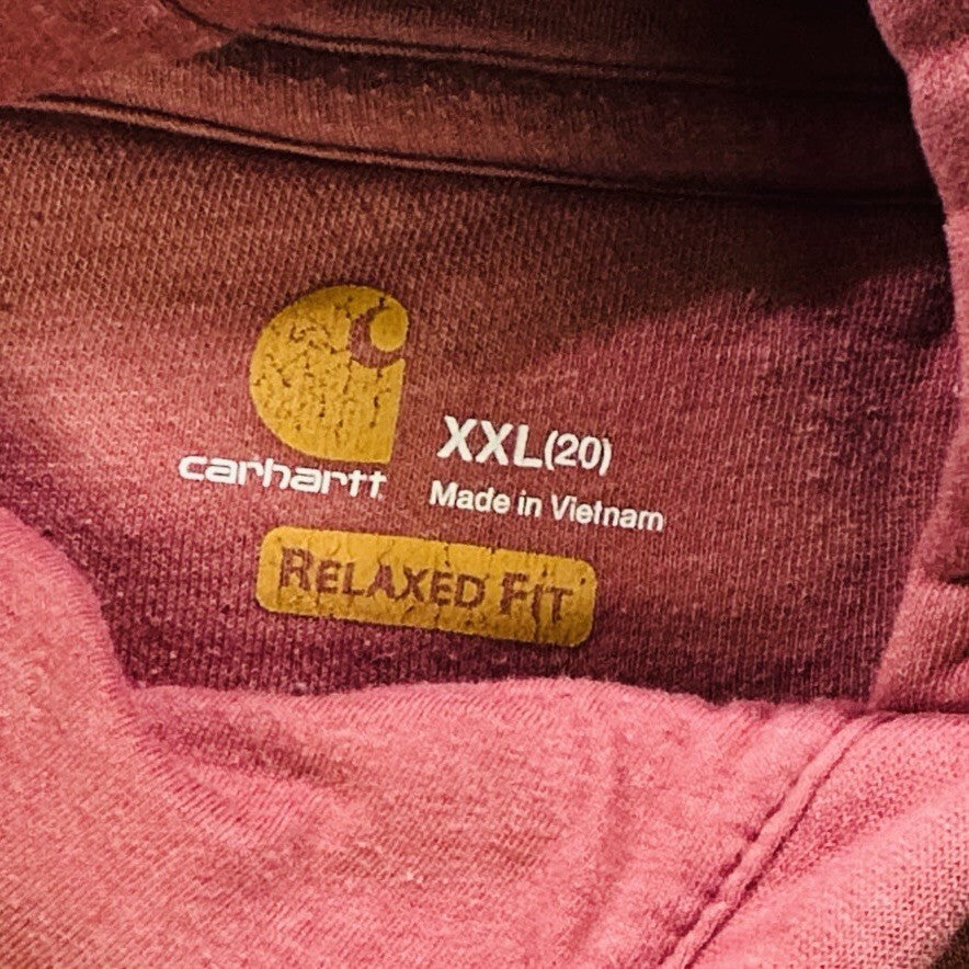 Carhartt Relaxed Fit Hoodie XXL 2XL Pink Rose Dust Pullover Hooded Sweatshirt