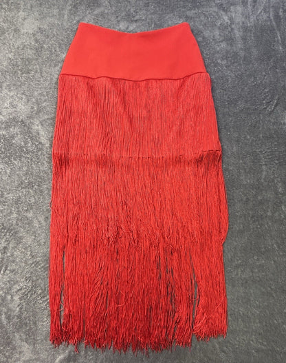 The Devil Wears Prada x Scoop Red Fringe Skirt Women's 0 NWT