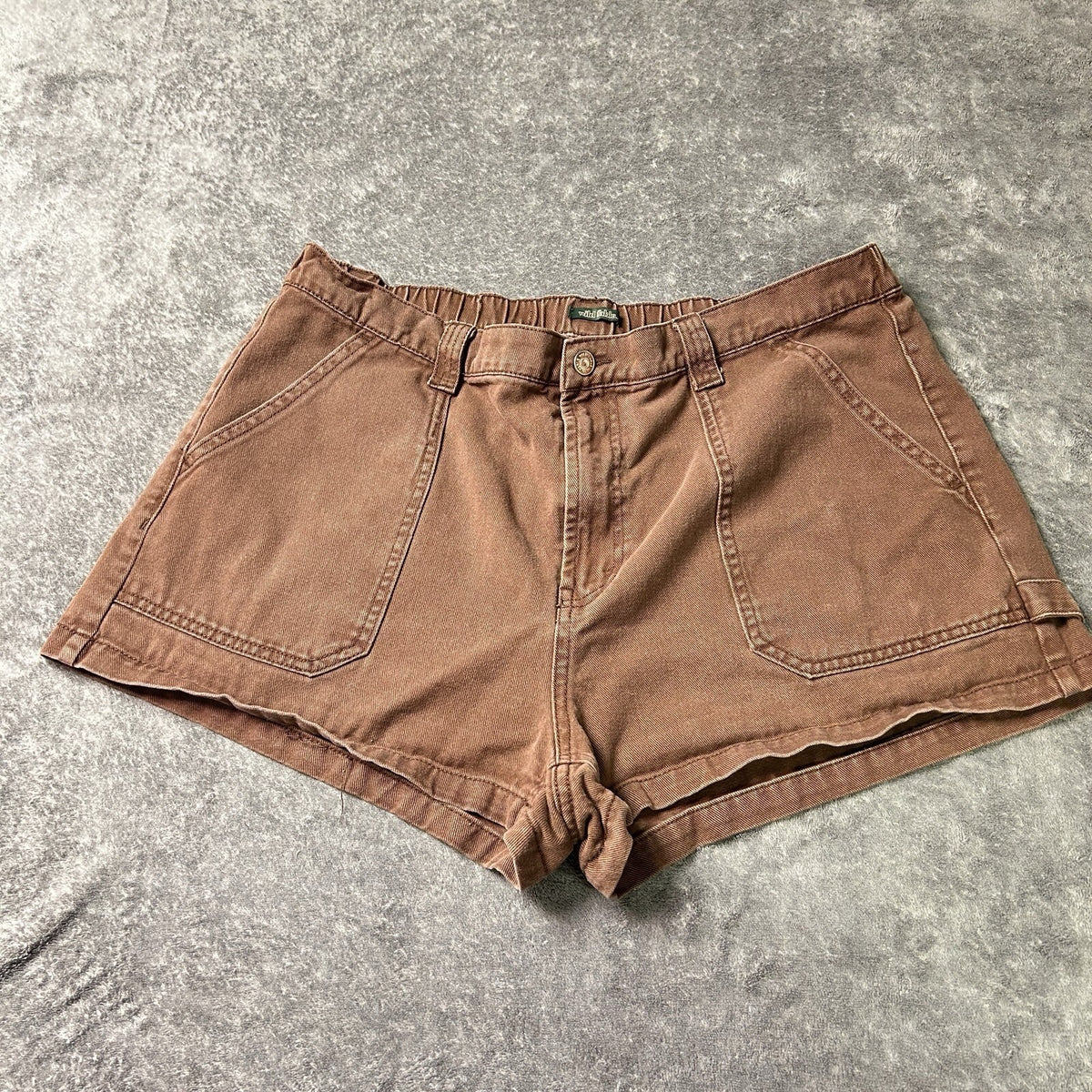 Wild Fable Womens 16 Brown Super High Rise Utility Shorts Cotton Workwear