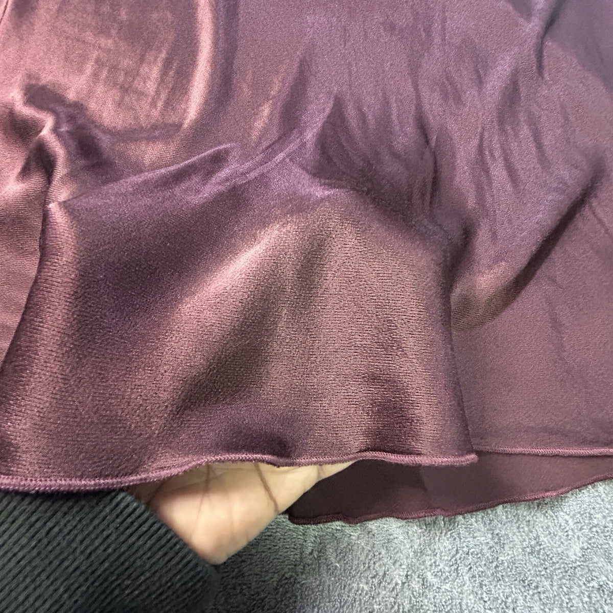 Raisonnel Satin Skirt Burgundy M