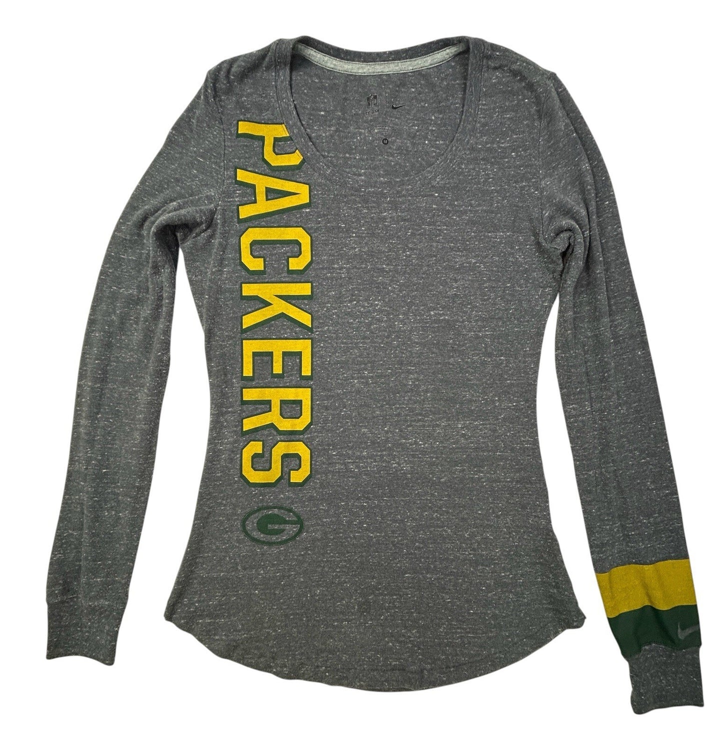 Nike Green Bay Packers Women’s Long Sleeve Shirt Gray NFL Team Apparel Medium