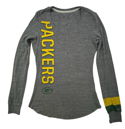 Nike Green Bay Packers Women’s Long Sleeve Shirt Gray NFL Team Apparel Medium