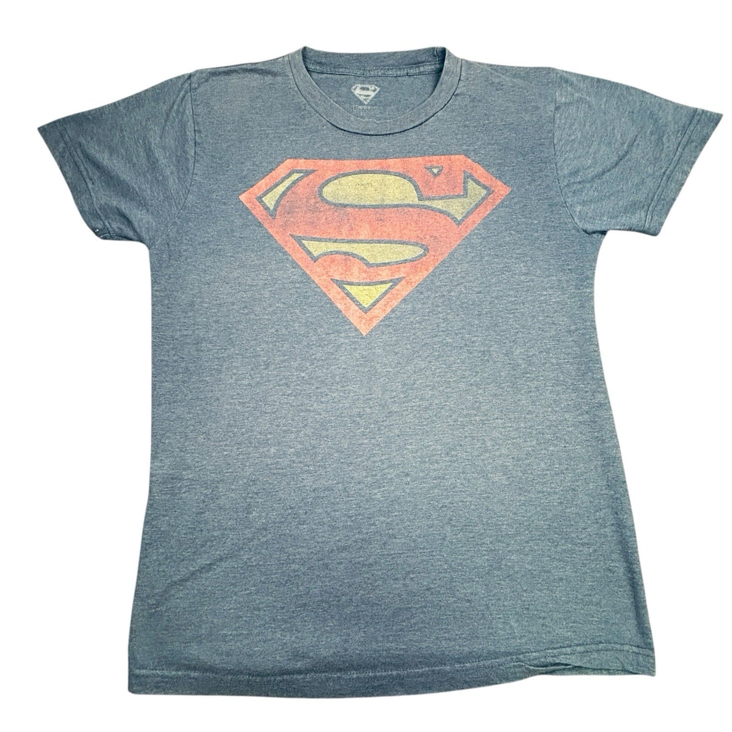 DC Comics Superman Logo T-Shirt Blue Distressed Graphic Superhero Tee