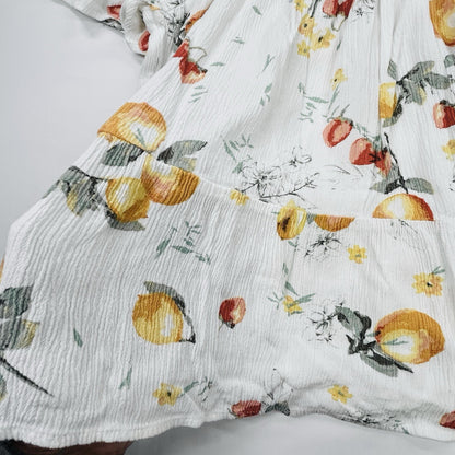 Maurices Off Shoulder Floral Peasant Blouse Womens Medium White Yellow Boho Top