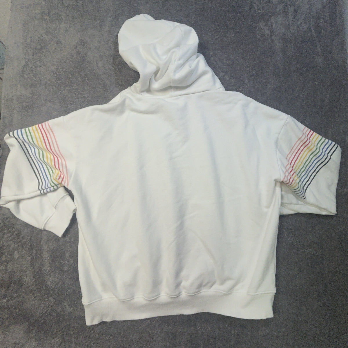Dance & Marvel Rainbow Sleeve Hoodie White M