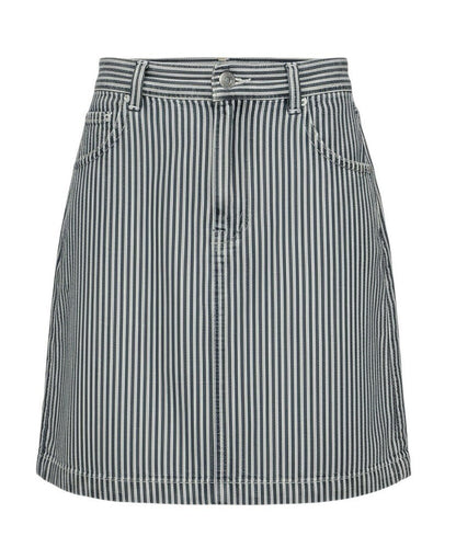 Gloria Vanderbilt Blue White Railroad Stripe Denim Skort Women's Size