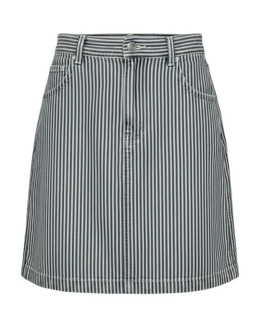 Gloria Vanderbilt Blue White Railroad Stripe Denim Skort Women's Size