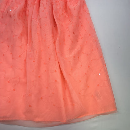 Cat & Jack Girls Coral Sequin Tulle Skirt Lined Elastic Waist Size M