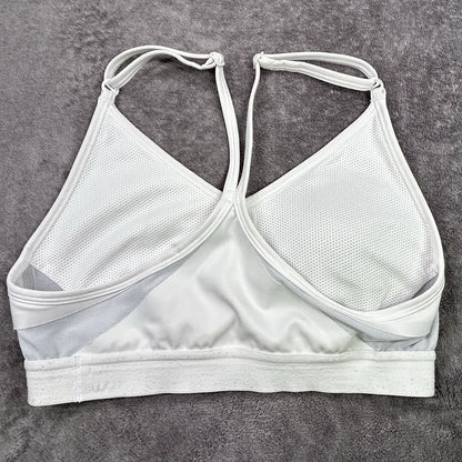 Nike Women’s Sports Bra Size Small White Gray Adjustable Strap Racerback