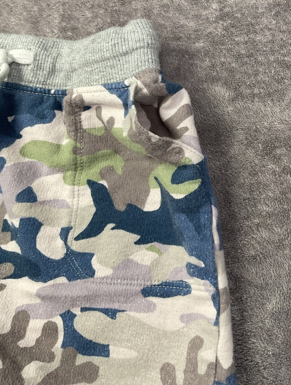 Gymboree Camo Knit Shorts 18-24 Months Blue Green Gray Pull On Drawstring Pocket