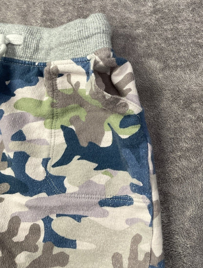 Gymboree Camo Knit Shorts 18-24 Months Blue Green Gray Pull On Drawstring Pocket