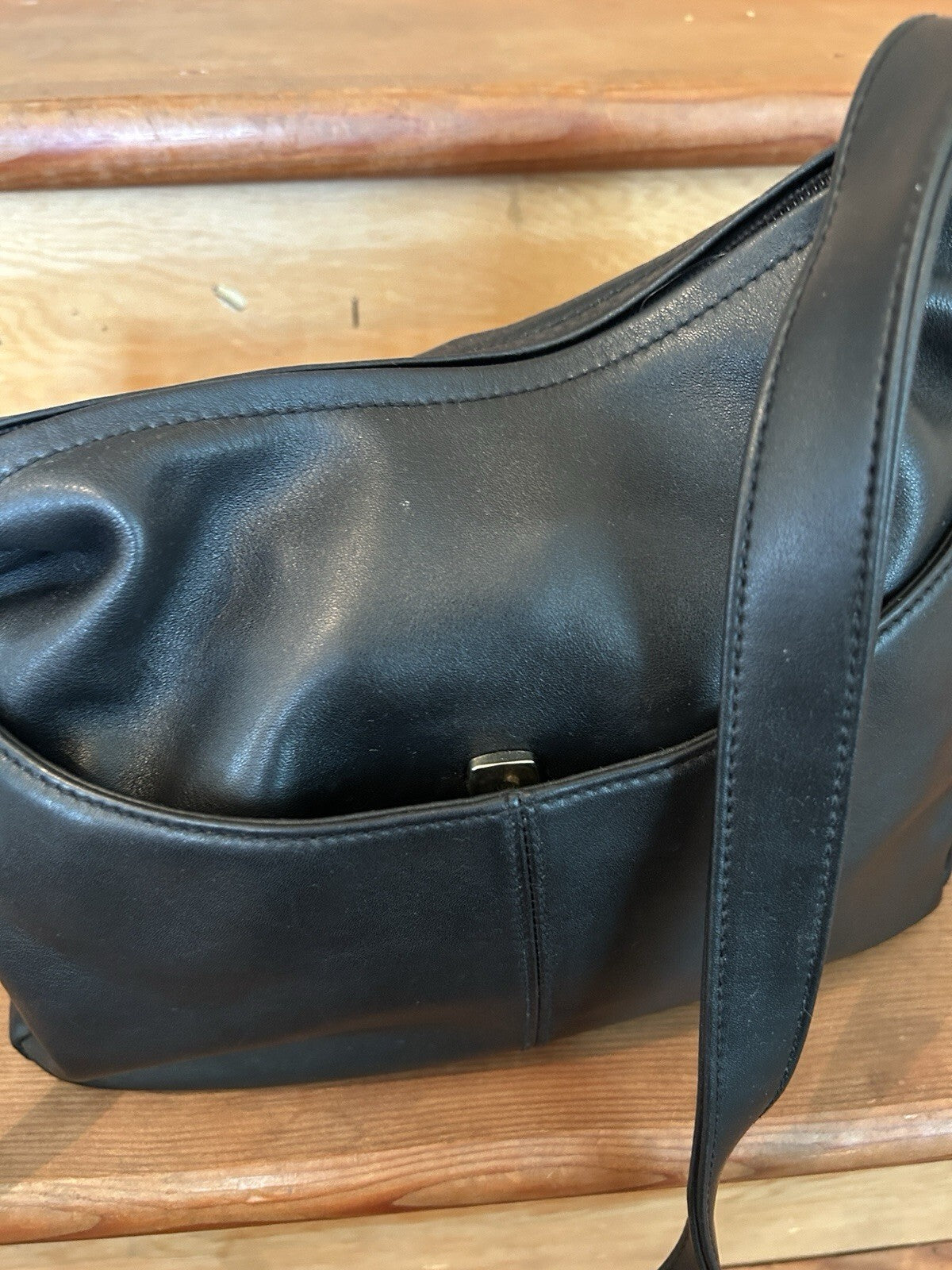 Liz Claiborne Genuine Leather Black Shoulder Bag