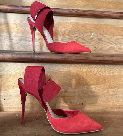 ALDO Red Suede Ybelilla Pointed w/Wrap-Around Elastic Strap