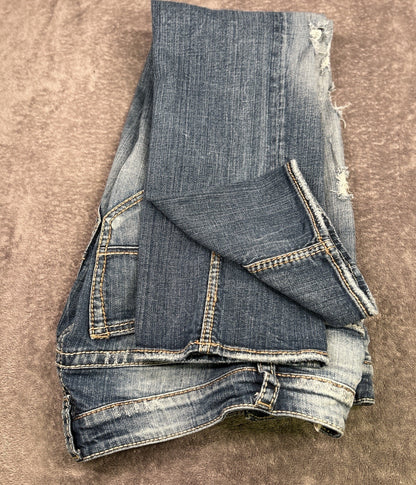 Silver Jeans Sam Womens 28 Low Rise Distressed Bootcut Jeans Medium Wash