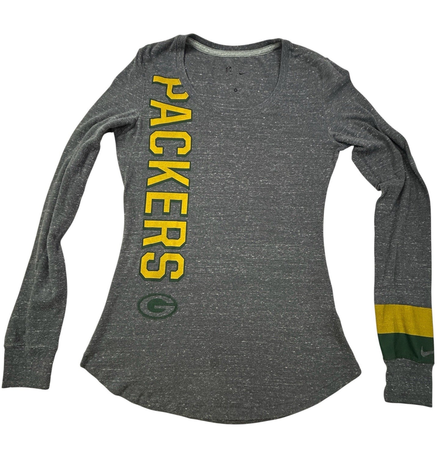 Nike Green Bay Packers Women’s Long Sleeve Shirt Gray NFL Team Apparel Medium