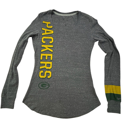 Nike Green Bay Packers Women’s Long Sleeve Shirt Gray NFL Team Apparel Medium