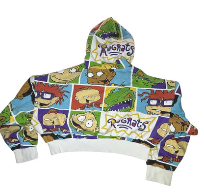 Rugrats Cropped Hoodie Women’s Medium Nickelodeon Pullover Sweats Cartoon