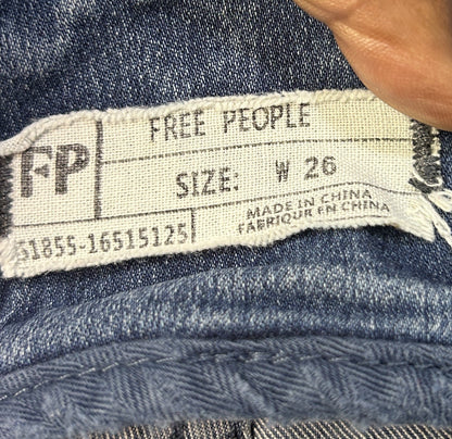 Free People Jeans W26 Frayed Hem Blue