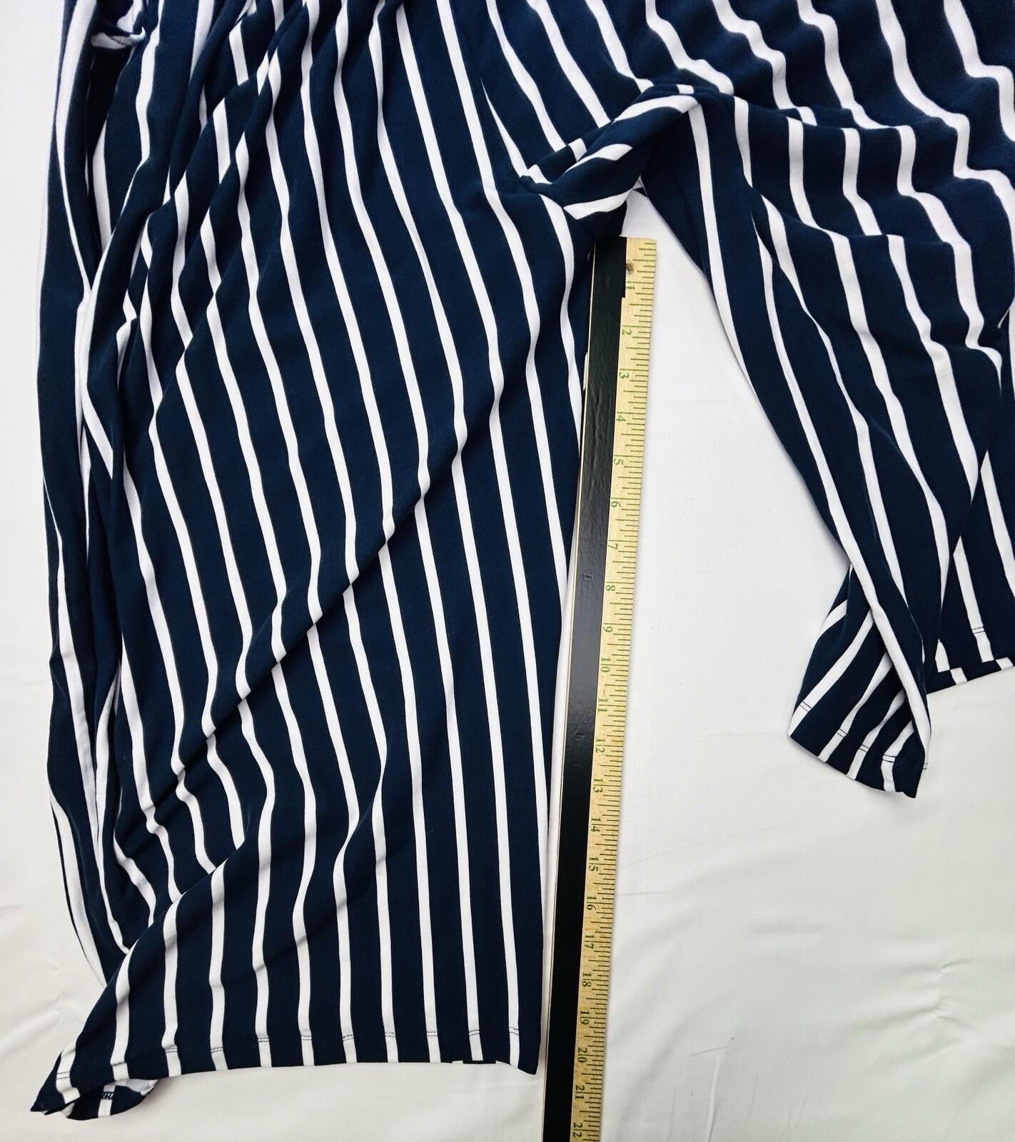 J for Justify Womens 3X Navy White Striped Wide Leg Palazzo Pants Plus Size