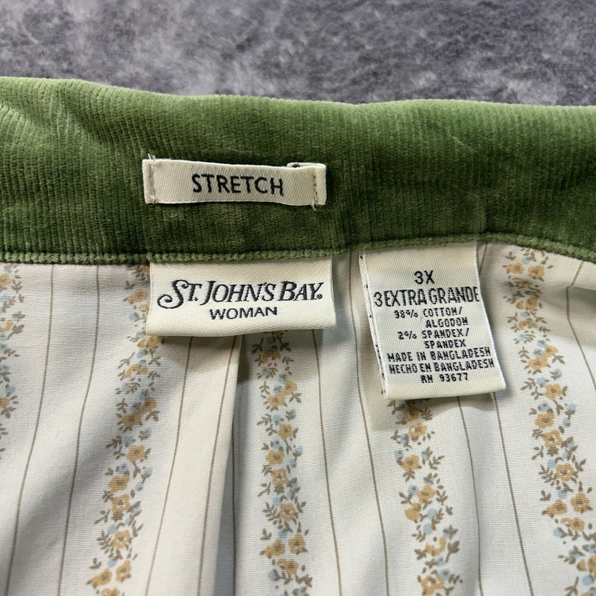 St Johns Bat Corduroy Blazer Jacket Green Lined Stretch 3XL