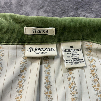 St Johns Bat Corduroy Blazer Jacket Green Lined Stretch 3XL