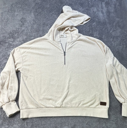 Roxy Quarter Zip Hoodie Women's Cream Medium