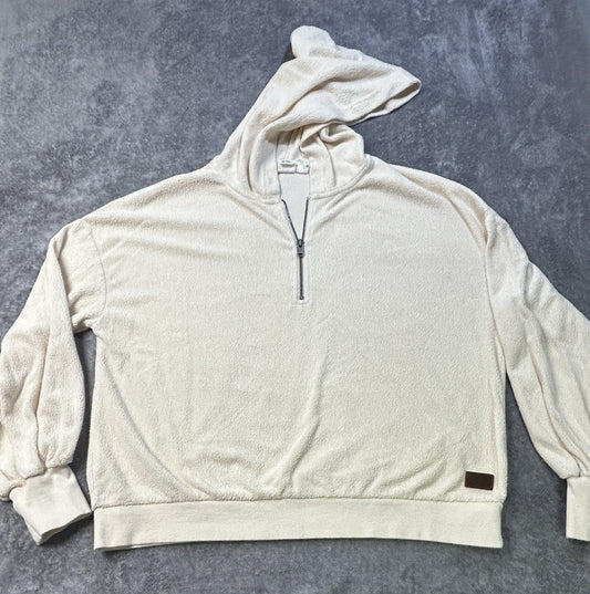 Roxy Quarter Zip Hoodie Women's Cream Medium