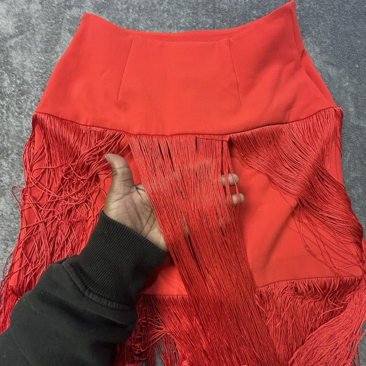 The Devil Wears Prada x Scoop Red Fringe Skirt Women's 0 NWT