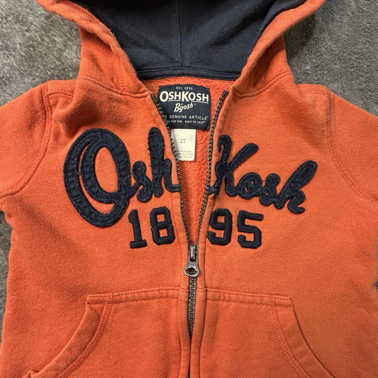 OshKosh B'gosh Toddler Zip Up Hoodie Orange 2T