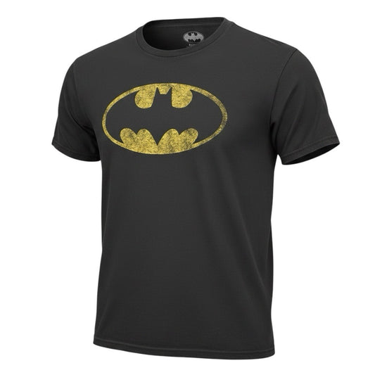 Batman Mens XXL T Shirt Black Yellow Logo DC Comics Graphic Tee 2XL