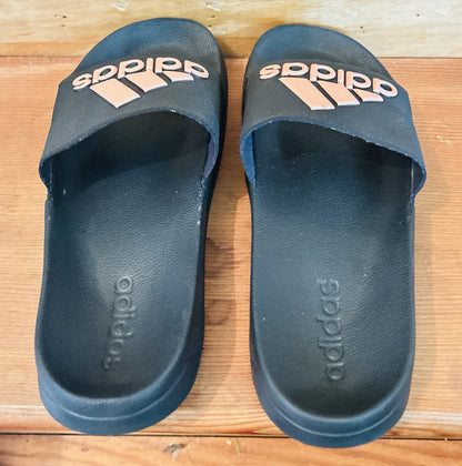 Adidas Adilette Comfort Slides Black Pink Cloudfoam Sandals Mens  Size 8