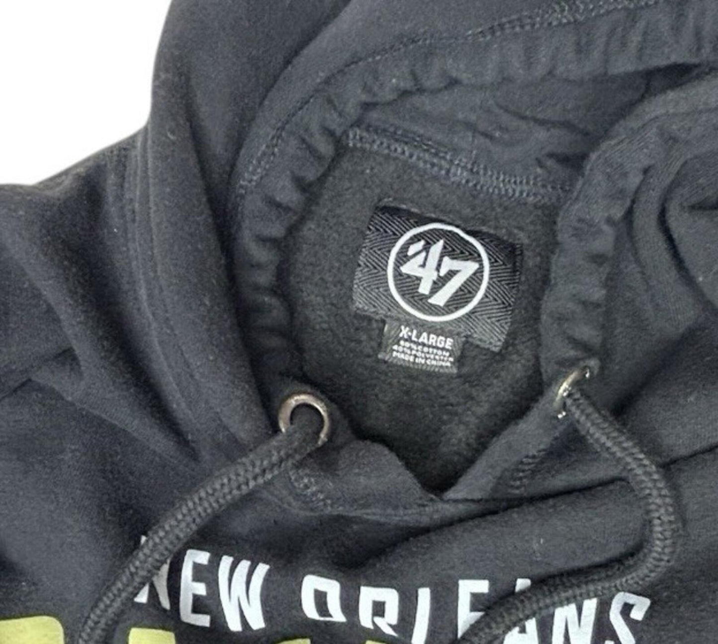 47 Brand New Orleans Saints Hoodie Mens XL Black NFL Pullover Sweatshirt
