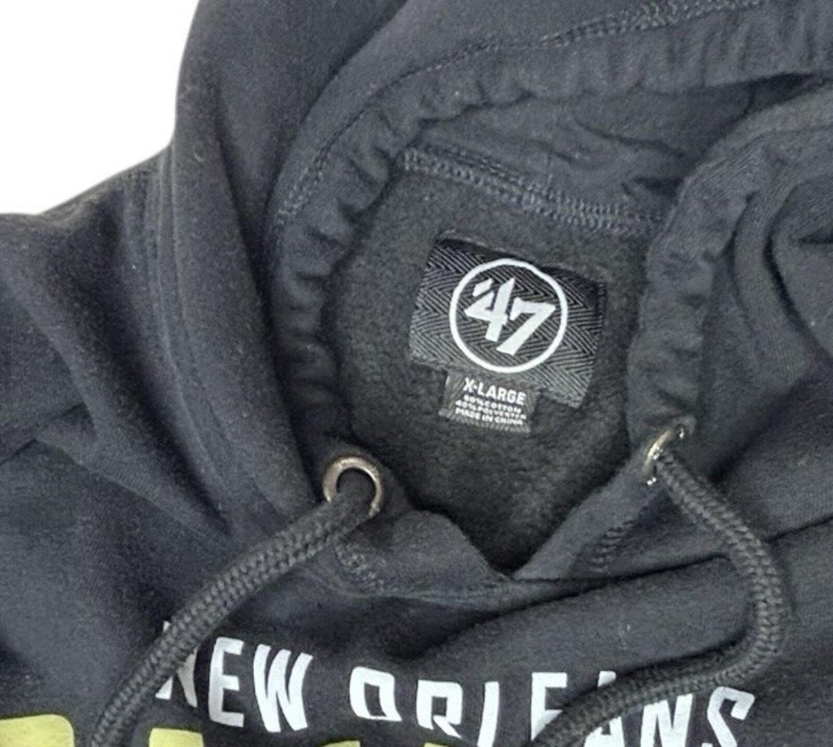 47 Brand New Orleans Saints Hoodie Mens XL Black NFL Pullover Sweatshirt