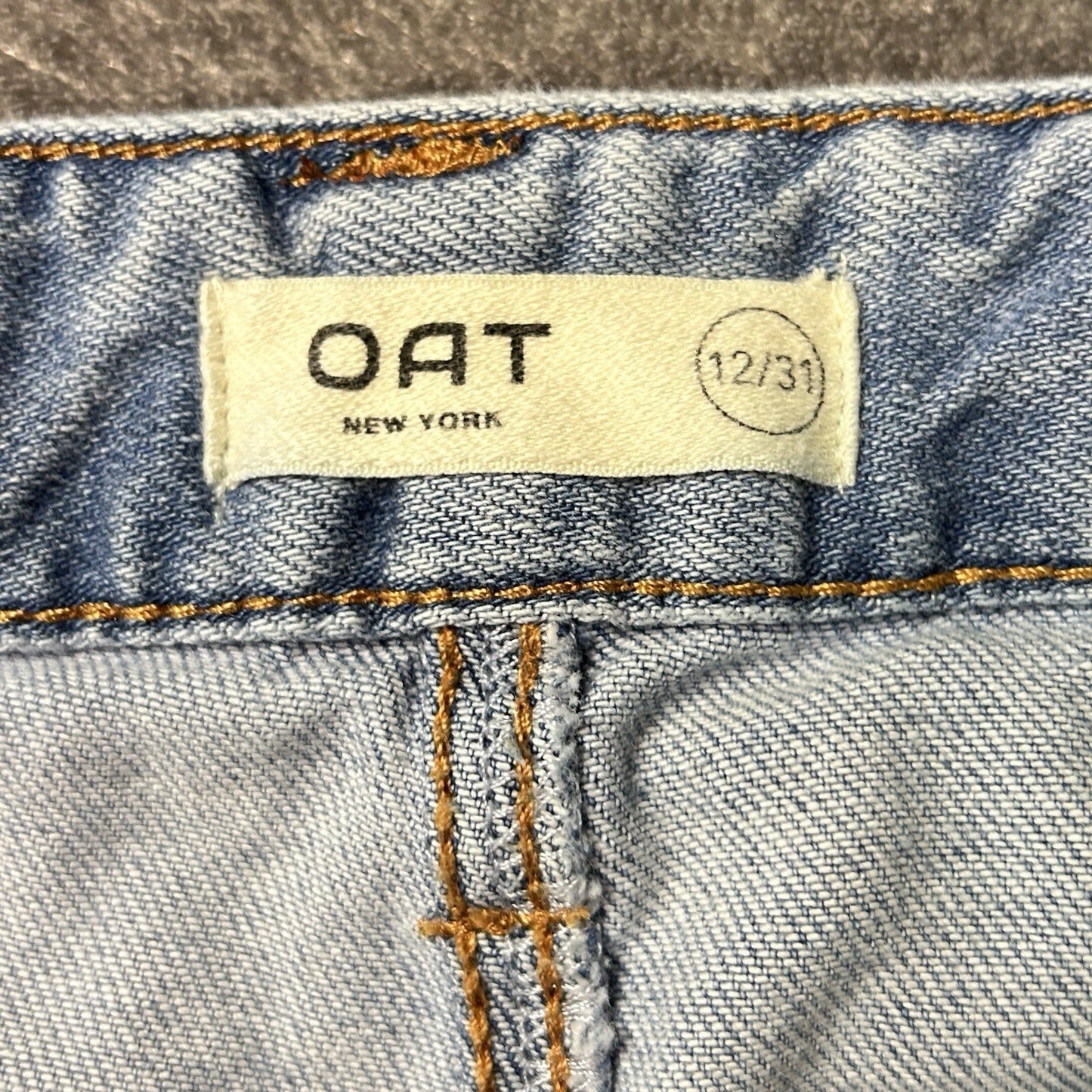 OAT New York Cloud Luxe Jeans Womens 12/31 High Rise Wide Leg Light Wash Denim