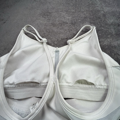 Nike Women’s Sports Bra Size Small White Gray Adjustable Strap Racerback
