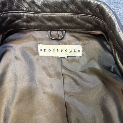 Apostrophe Metallic Leather Button Front Jacket Bronze