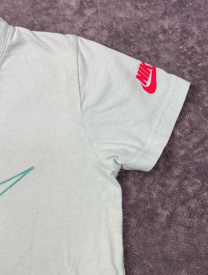Nike Graphic T-Shirt Size Large 6-7 Mint Green Triple Swoosh Short Sleeve