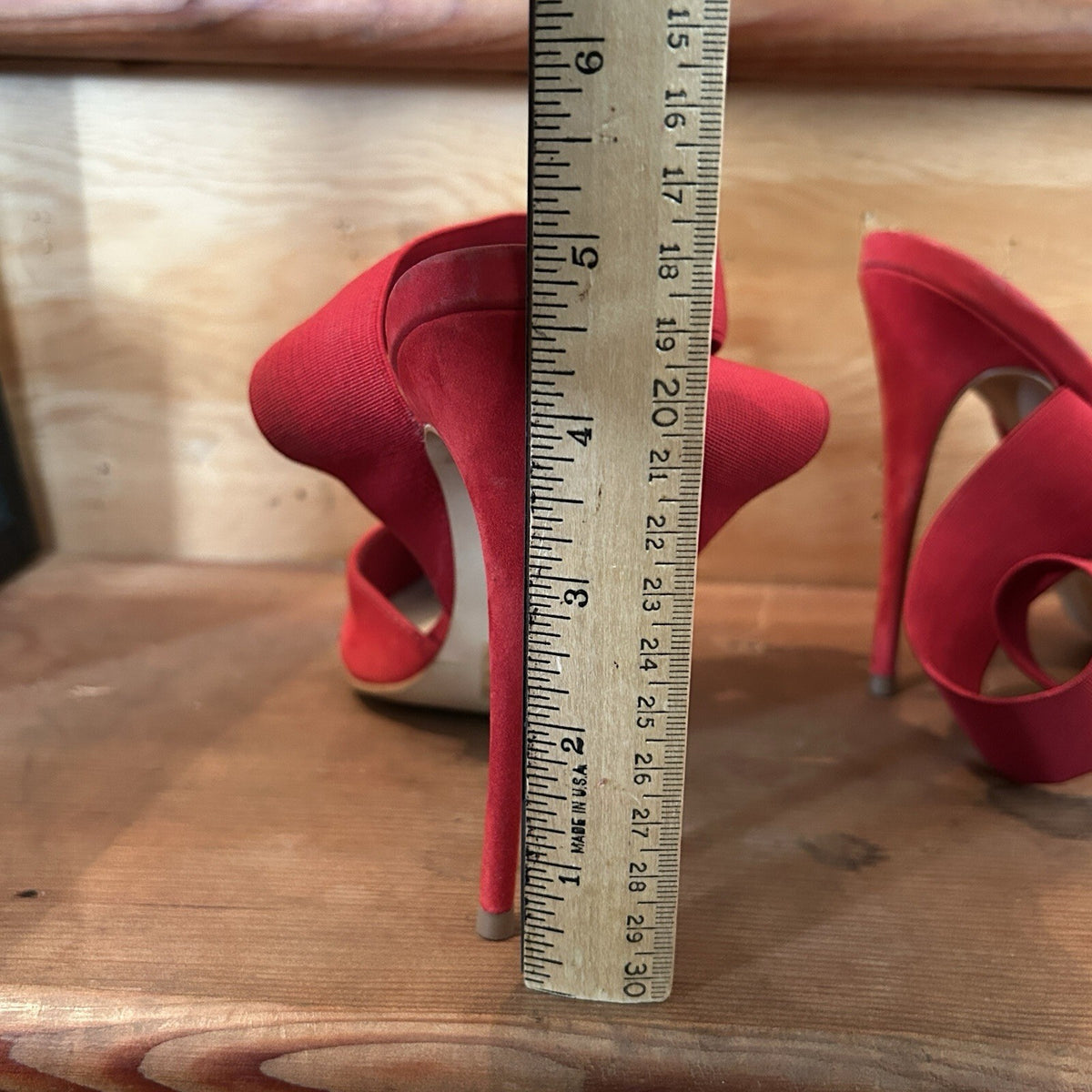 ALDO Red Suede Ybelilla Pointed w/Wrap-Around Elastic Strap