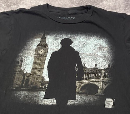 BBC Sherlock TV Series Graphic T-Shirt Black XSmall Benedict Cumberbatch Tee