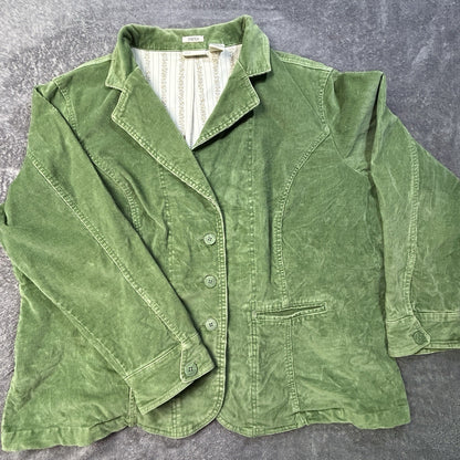 St Johns Bat Corduroy Blazer Jacket Green Lined Stretch 3XL