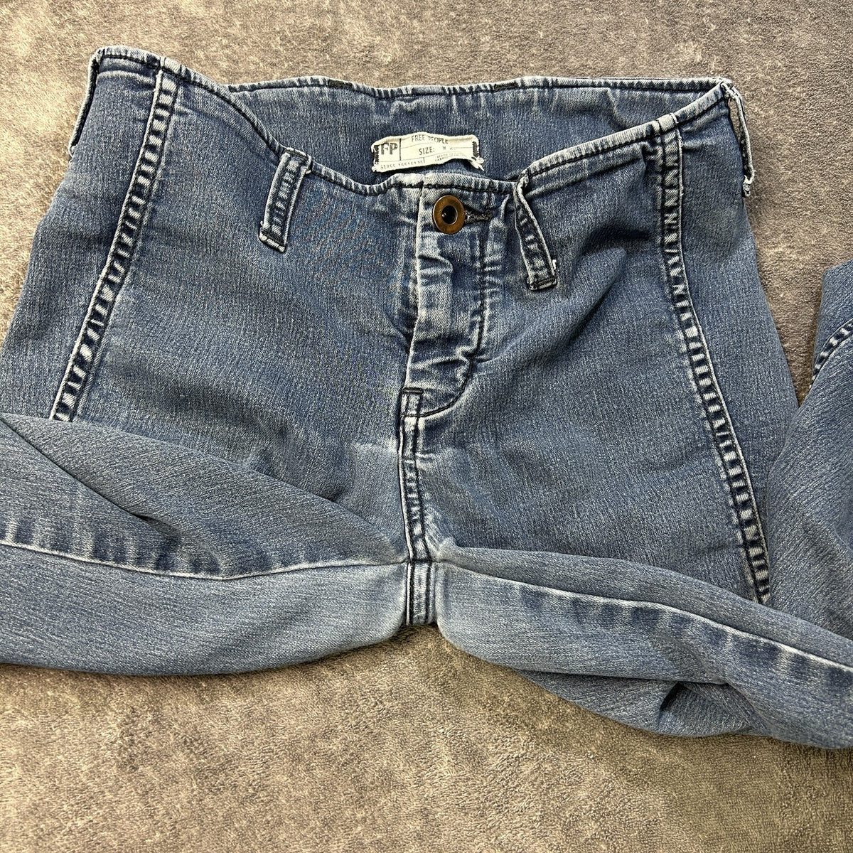 Free People Jeans W26 Frayed Hem Blue