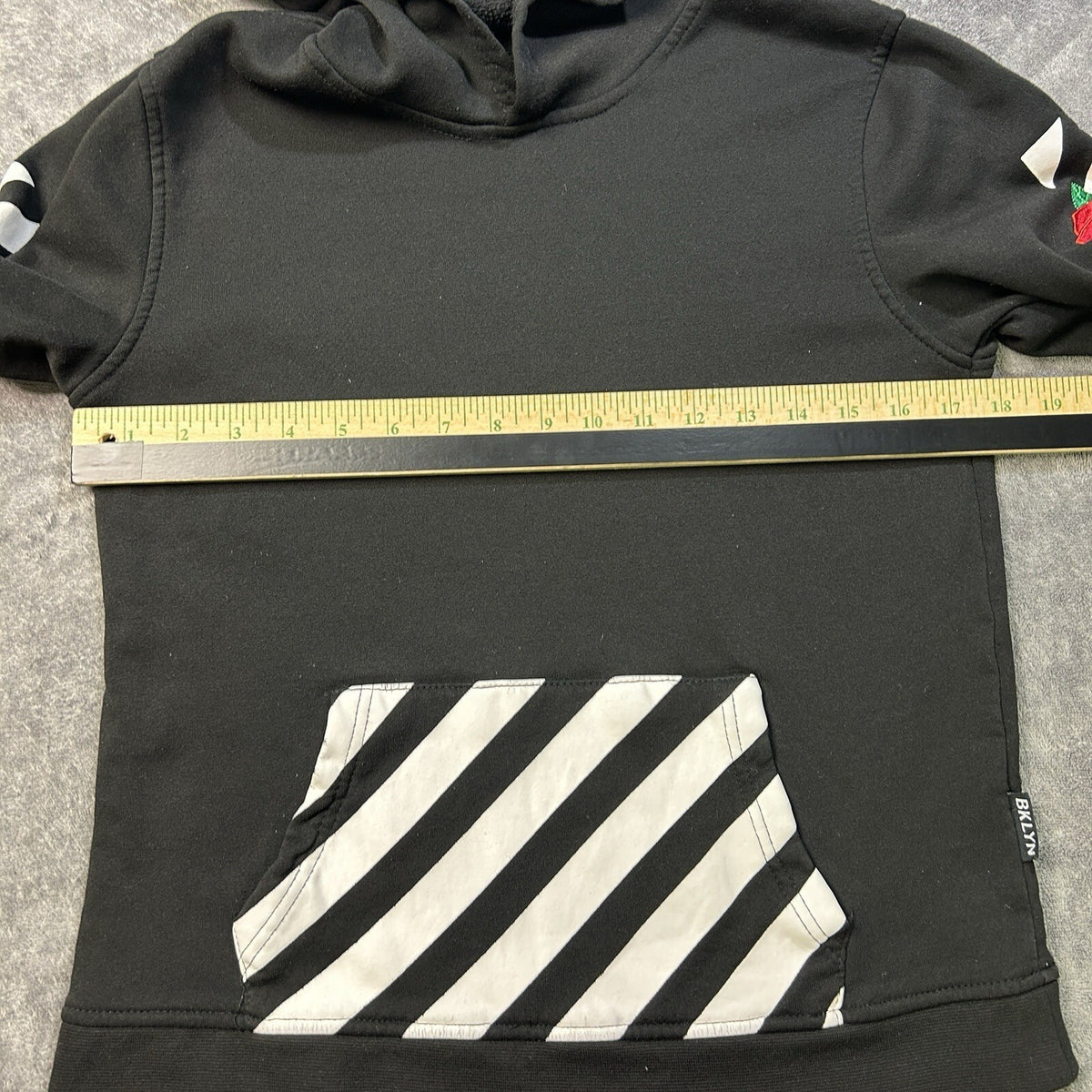 Brooklyn Cloth Rose Stripe Hoodie Black (Youth) L