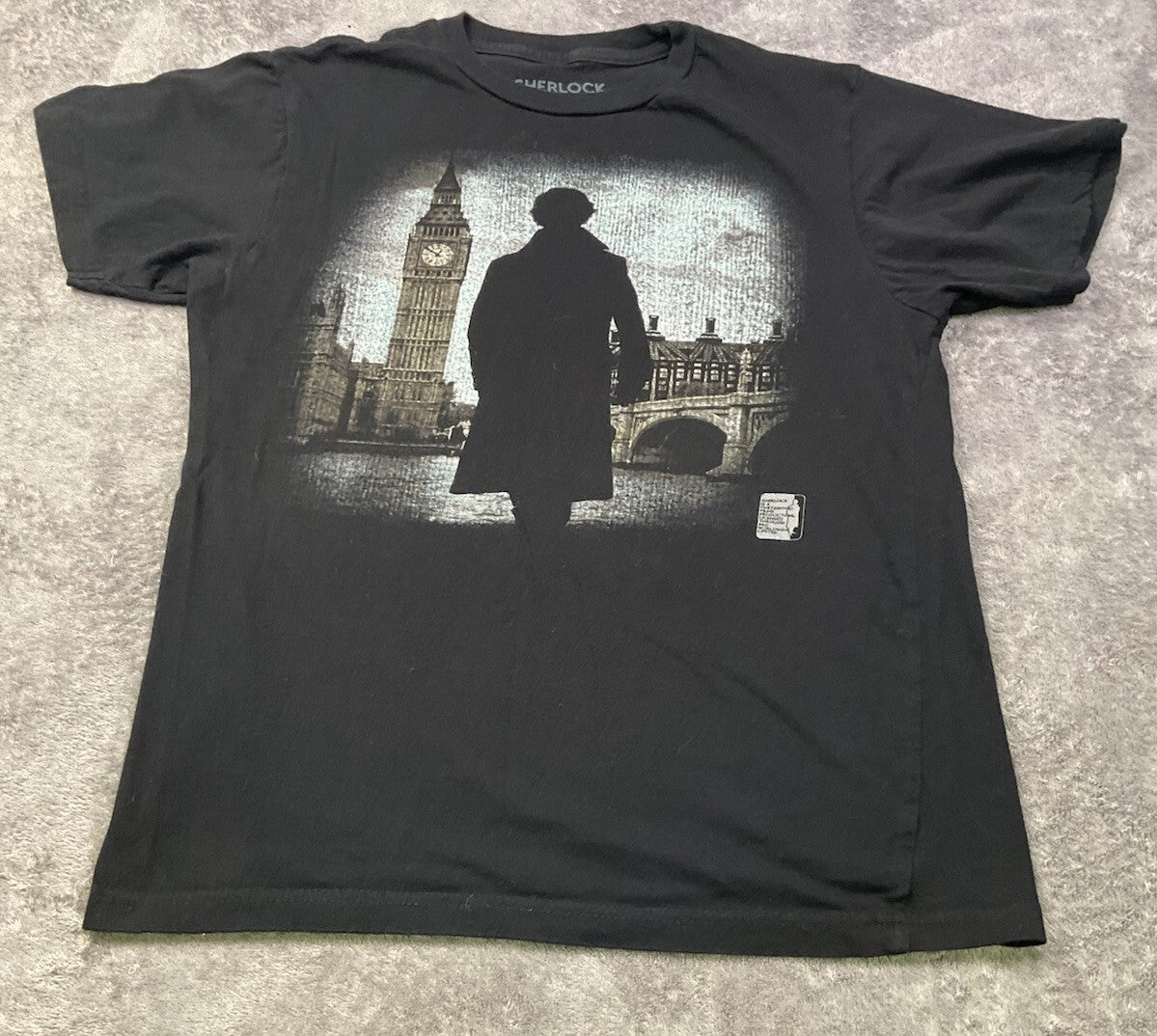 BBC Sherlock TV Series Graphic T-Shirt Black XSmall Benedict Cumberbatch Tee