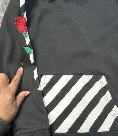 Brooklyn Cloth Rose Stripe Hoodie Black (Youth) L