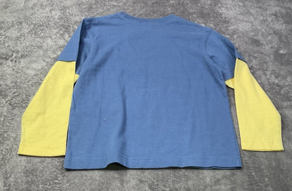 Talbots Kids Construction Zone Long Sleeve Shirt Blue Yellow Size 7 Boys