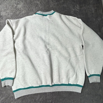 Vintage 90s LA LOVING Norwest Crewneck Sweatshirt Mens XL Teal Striped